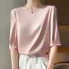 High-End Mulberry Silk Short-Sleeved Shirt for Women - Lightweight & Elegant Summer Top