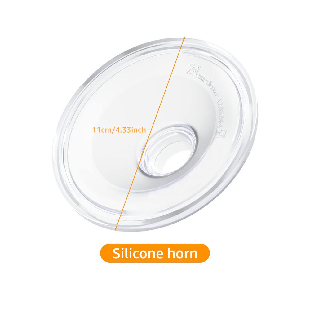 Силиконовый набор аксессуаров для молокоотсоса: Фланец, Диафрагма, Клапан-уточка, Т-образный коннектор, Пылезащитный колпачок, Бутылочка для молока.