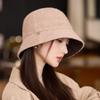 Women's Autumn and Winter Retro Versatile Windproof and Warm Fisherman's Hat Japanese Outdoor Leisure Big Head Circumference Face Small Basin Hat