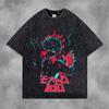 Аниме Футболка Mob Psycho 100 для Мужчин Одежда Летняя С Коротким Рукавом Хлопковая Футболка Харадзюку Винтажная Стиранная Оверсайз Футболки