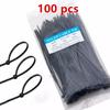 100 шт. 2,5X100 мм самоблокирующийся кабельный стяжной шнур веревка-органайзер-держатель ремни на молнии застегивают провода