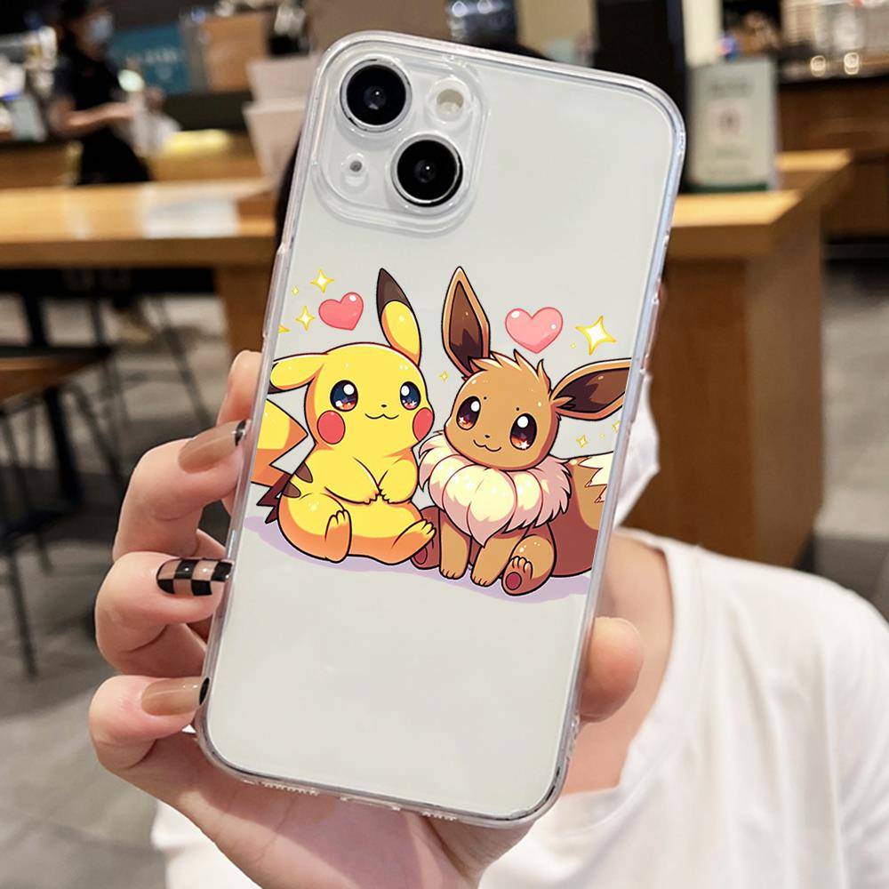 Чехол E-54 Pokemon Pikachu для iPhone 7 8 11 12 13 14 15 16 Pro Max Plus Mini Xiaomi Redmi A3 9A 9C 10A 10C 13C Note 9 11 Realme Narzo C30 C55