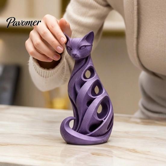 Декоративные ornaments из смолы, Спиральная статуэтка кота, Креативная витая статуя, Художественные современные украшения для интерьера, Настольный декор для дома