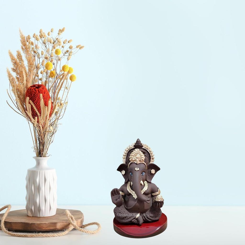 The Divine Aura of Ganesha Idol On MDF Base for Car Dashboard, Office Desk, and Festive Gifting