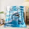 Smiling Dolphin in Water for all seasons blanket lunch break throw gift