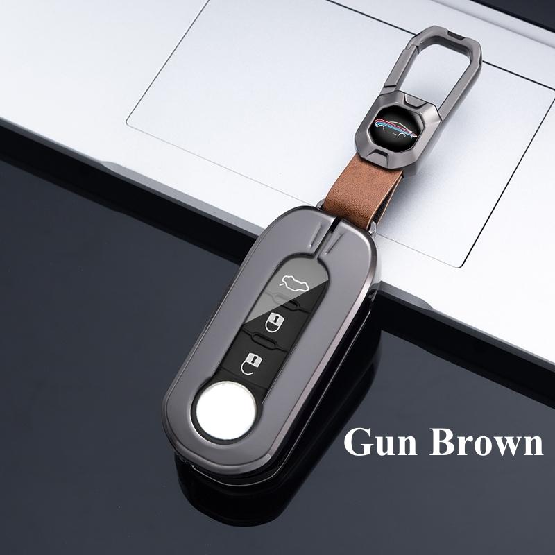 Car Zinc Fashion Flip Metal Key Case Cover For Fiat Ducato 500 500l Panda Grande Punto Lancia Musa For Iveco Eurocargo Daily Accessories