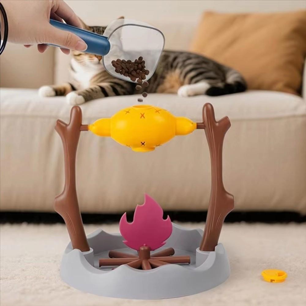 Roasted Chicken Leg Cat Slow-moving Feeder 360° Rotating Pet Educational Items  Pet Games