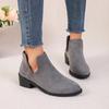 Ботильоны для женщин Женские модные замшевые натягивающиеся на молнии Низкий верх Повседневные Заостренный носок Классические ботильоны Вырезы на ботильонах 36-43