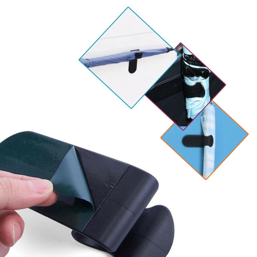 1x Car Door Umbrella Hook Black Car Storage Tool Multifunctional Auto Car Organize Holder Umbrella Bracket Clip Storage Clip