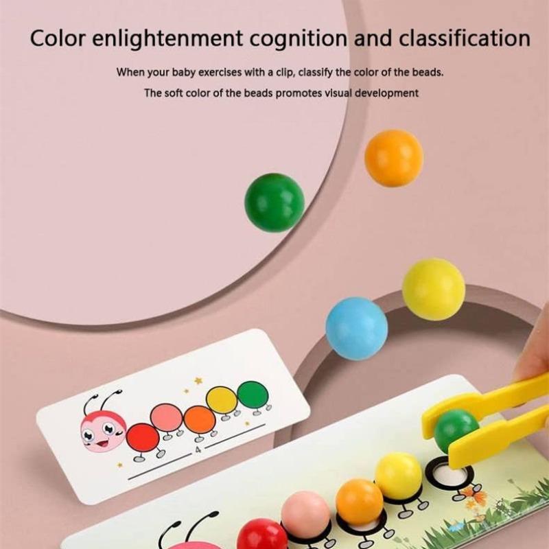 Сортировка и складывание детских игрушек по методу Монтессори для малышей (гусеница)