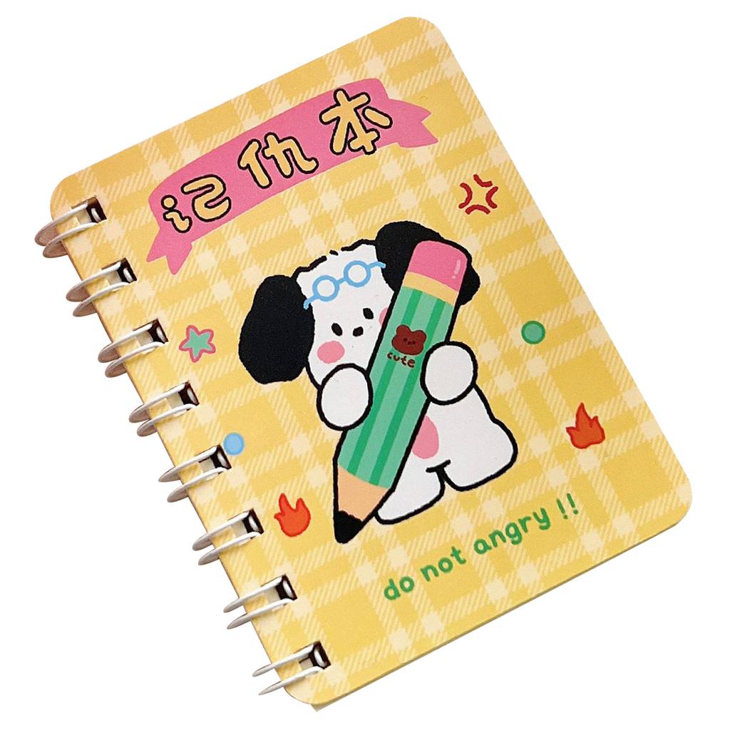 Мини-блокнот на спирали с рисунком милой собаки, карманный дневник, ежедневник для студентов