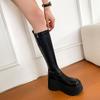 Designer Women Platform Knee High Boots Elegant Wedges Heel Shoes Concise Long Botas De Mujer