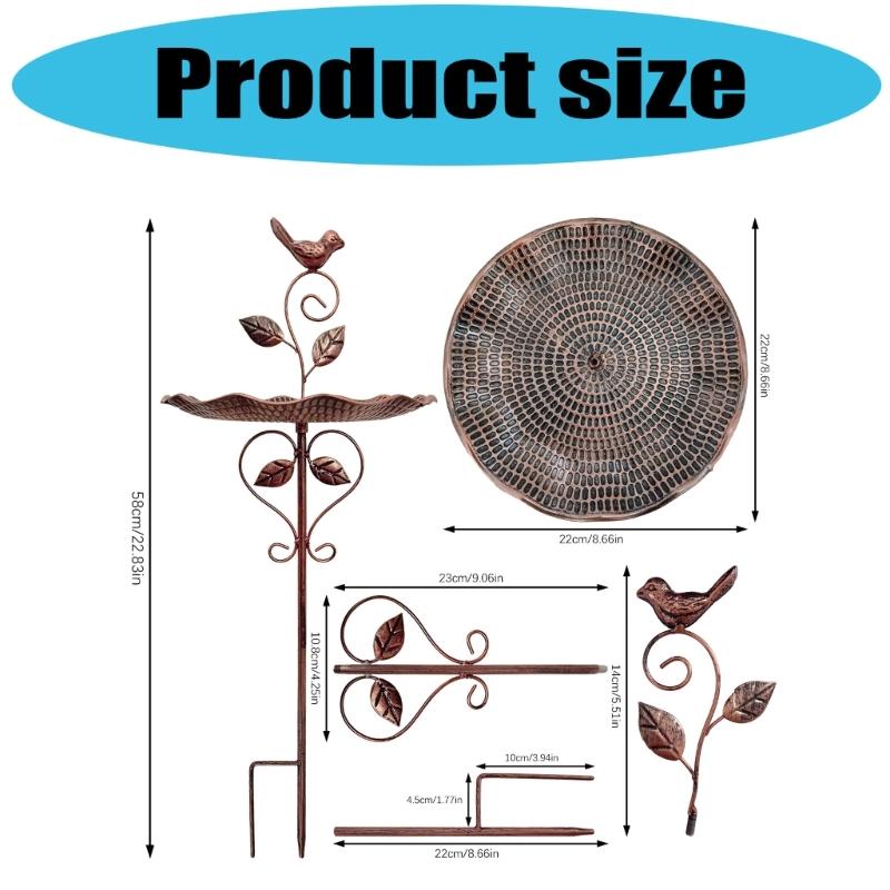 Antique Metal Garden Planter And Bird Feeder Weather Resistant Outdoor Decoration For Patios Balcony Or Yard Landscaping