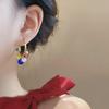 Серьги с камнем кошачий глаз цвета конфеты допамина - элитные модные украшения для женщин