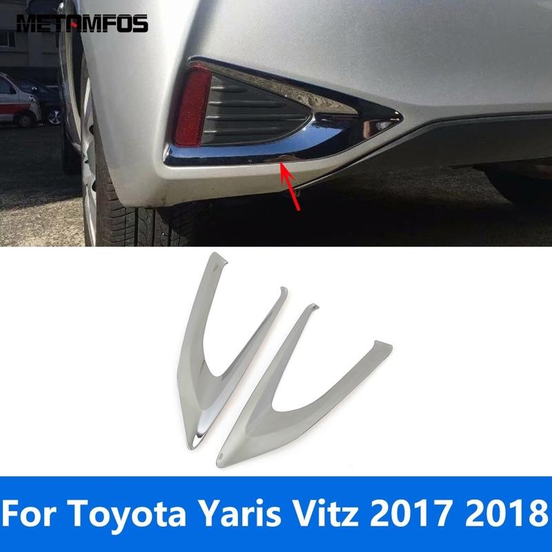 Хромированная крышка заднего противотуманного фонаря для Toyota Yaris Vitz 2017 2018 Защитная накладка на противотуманную фару Внешние аксессуары Стайлинг автомобиля