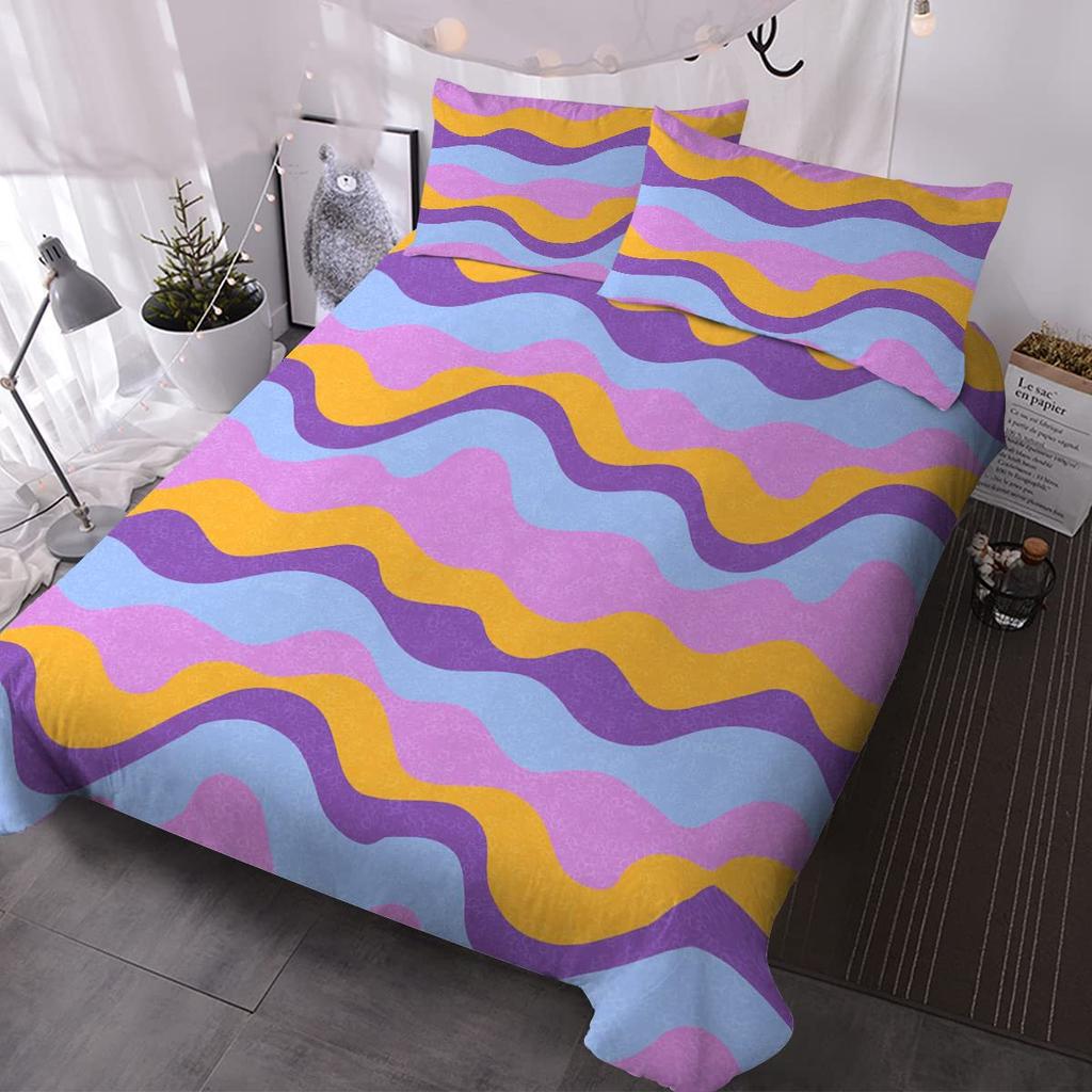 Цветное мраморное постельное белье, трехпредметный пододеяльник
