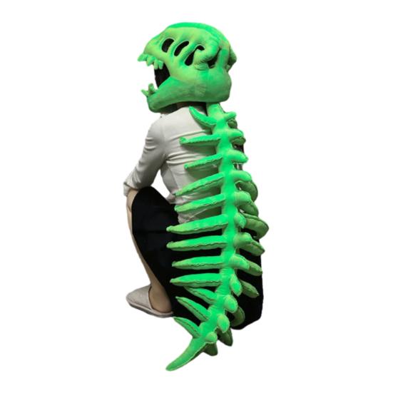 Реалистичный детский костюм скелета динозавра, 3D плюшевый наряд с молнией сзади, стиль надевания, одежда динозавра для Хэллоуин-вечеринки, косплея