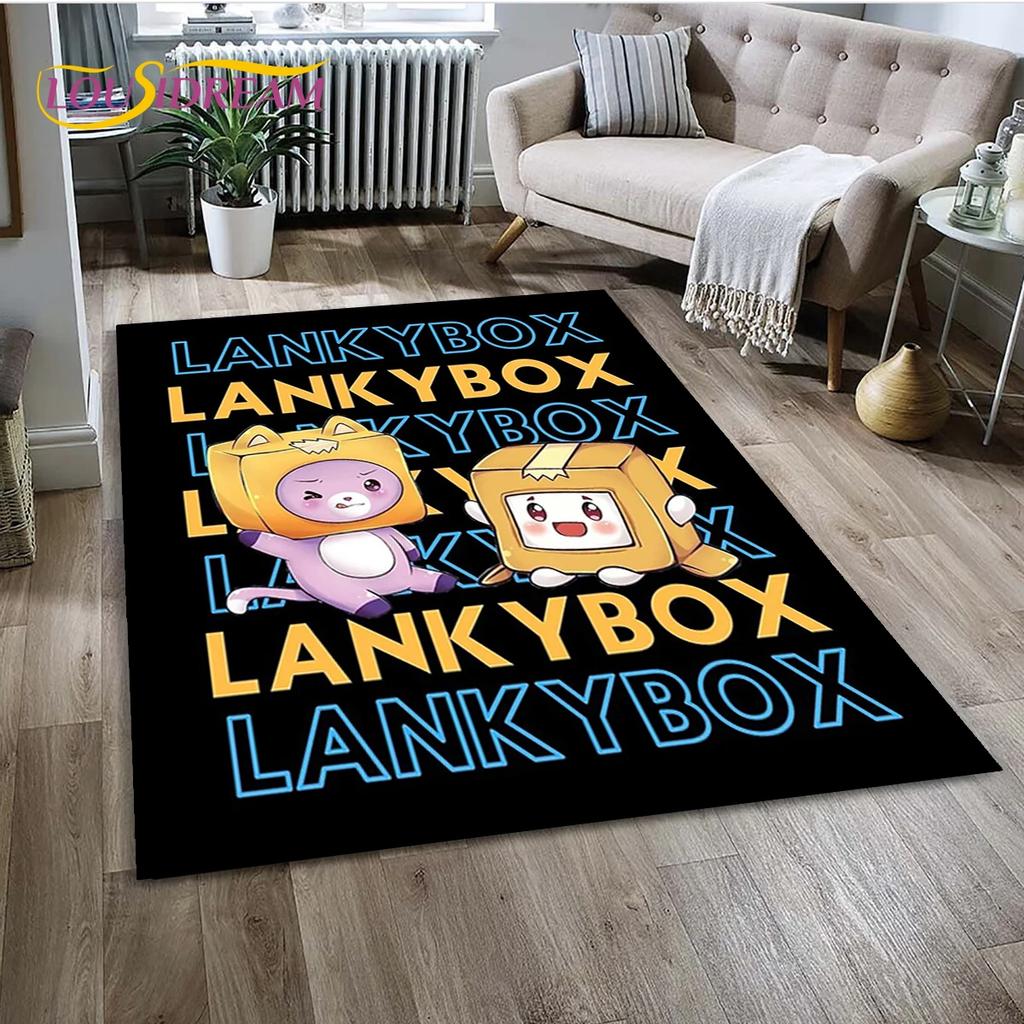 3D Lankybox Милый Счастливым Boxy Foxy Rocky Ковер для Гостиной Спальни, Нескользящий Коврик-Декор для Дивана Прихожей