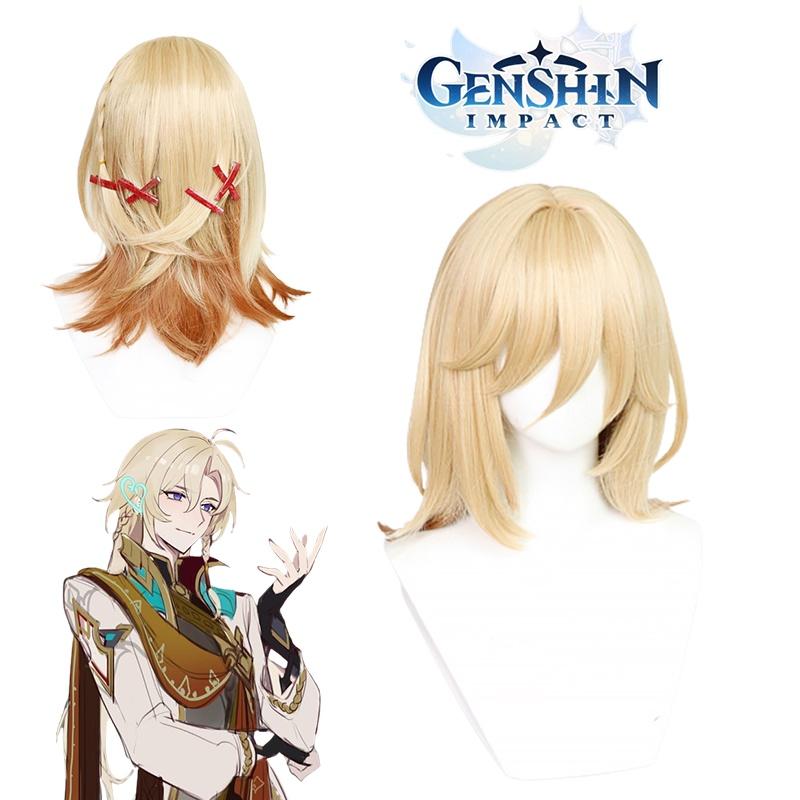 Genshin Impact Kaveh Wig Soft Heat-resistant Synthetic Hairpiece 60cm/23in Length