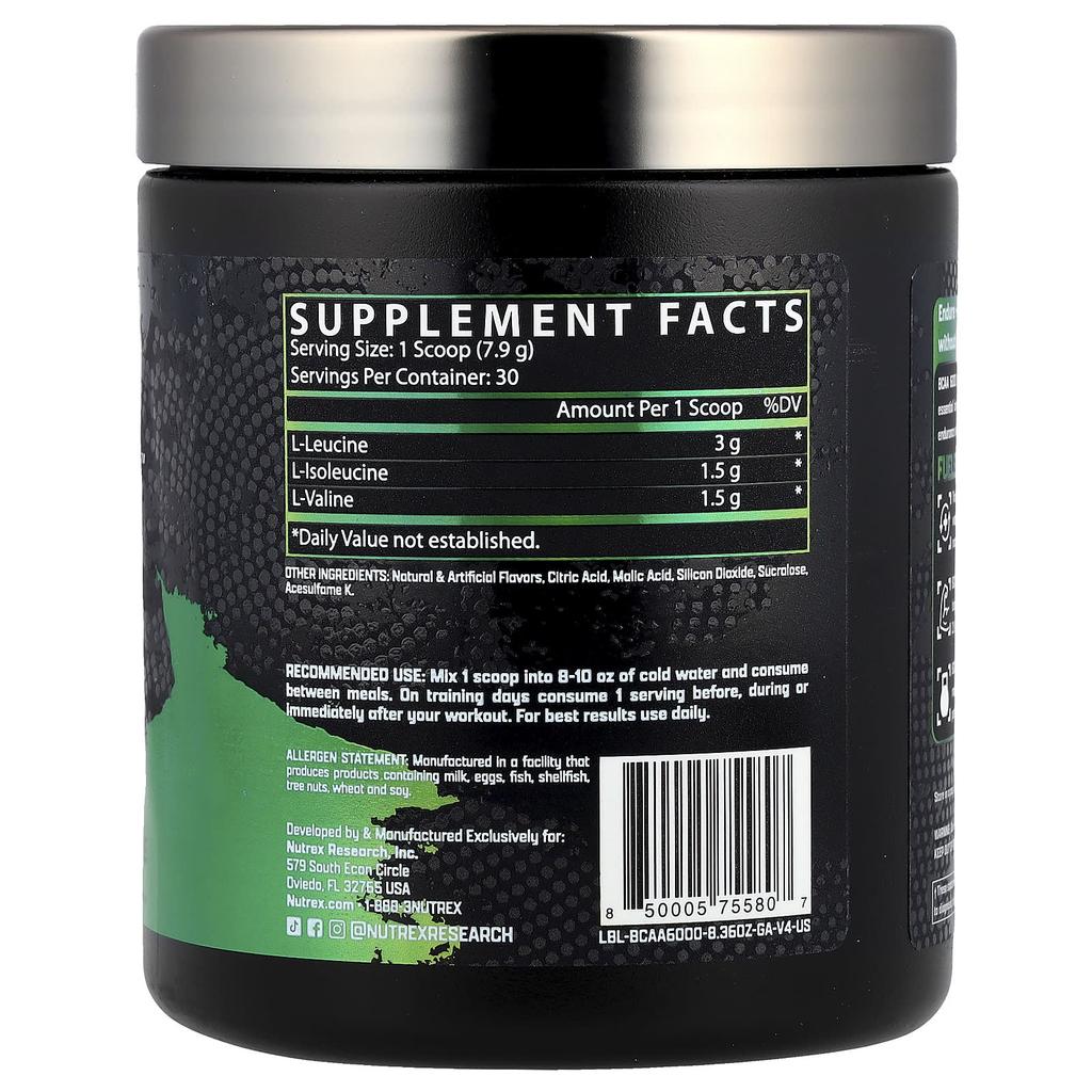 Bcaa 6000™ Recovery, Green Apple Flavor, 237G (8.36Oz)