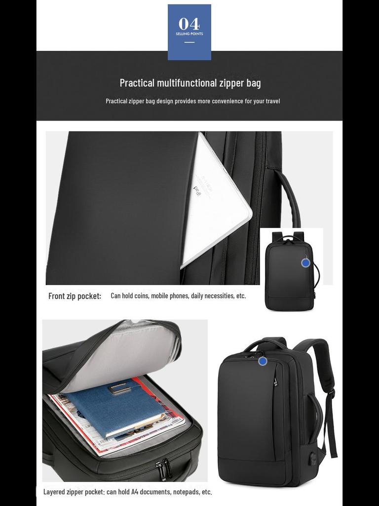 Мужской водонепроницаемый рюкзак для деловых поездок большой вместимости