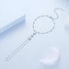 Silver bracelet with balls and a ring decorated with flowers, silver 925