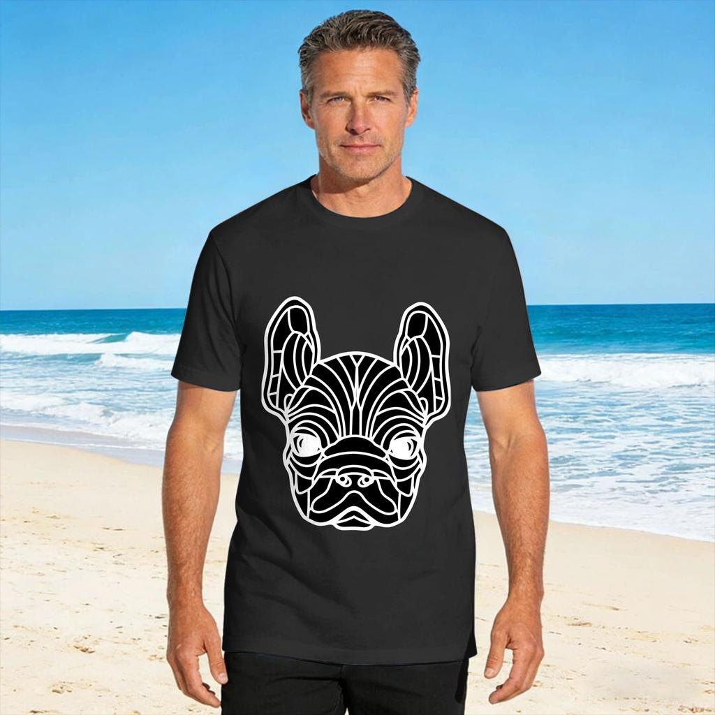 French Bulldog Cotton Tshirt For Couple Summer Y2k Funny Tshirts Hip Hop Tee Shirt Oversize Wholesale Clothes
