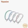 Tancise Classic 925 Sterling Silver Zircon Ring Ladies Jewelry Wedding Promise Party Gift