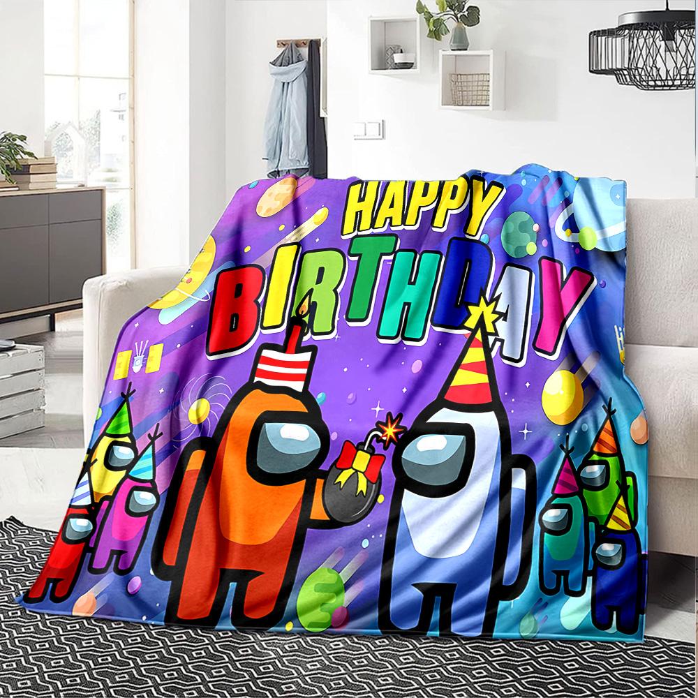 1pc Blanket - Among Us Print Design,Lightweight Blanket for Sofa,Bed- Soft &Warm,Gift for All Seasons