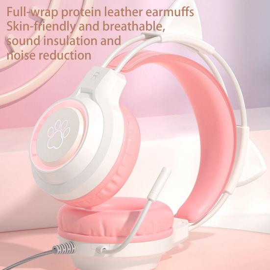 Проводные наушники 360-градусный объемный звук шумоподавление с микрофоном RGB