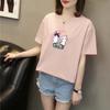 Харадзюку милый мультяшный принт Футболки с коротким рукавом Женские Летние из чистого хлопка Повседневные свободные студенческие Футболки Женские Y2k Топы