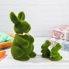 8cm/22cm Easter Rabbit Green Rabbit Happy Easter Ornaments Home Decoration Furry Flocked Bunny Rabbit Celebration Party Decor