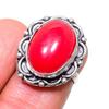 Кольцо из серебра 925 пробы с натуральным красным кораллом, размер 5 l3Z54