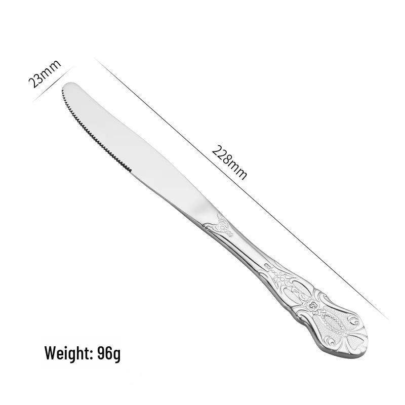 Набор столовых приборов из нержавеющей стали в европейском стиле с полым рельефным дизайном: Королевский нож, вилка и ложка.