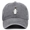 Хлопковая Бейсболка с Вышивкой Пингвина, Потертая, Стиль Dad Hat, Хип-Хоп Кепка с Козырьком