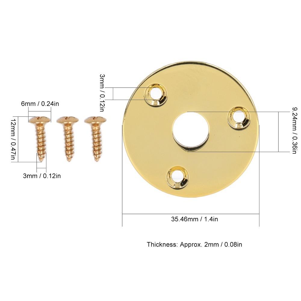 2PCS Round Guitar Jack Plate Metal Round Jack Plate Premium Output Jack Cover For Guitar Bass