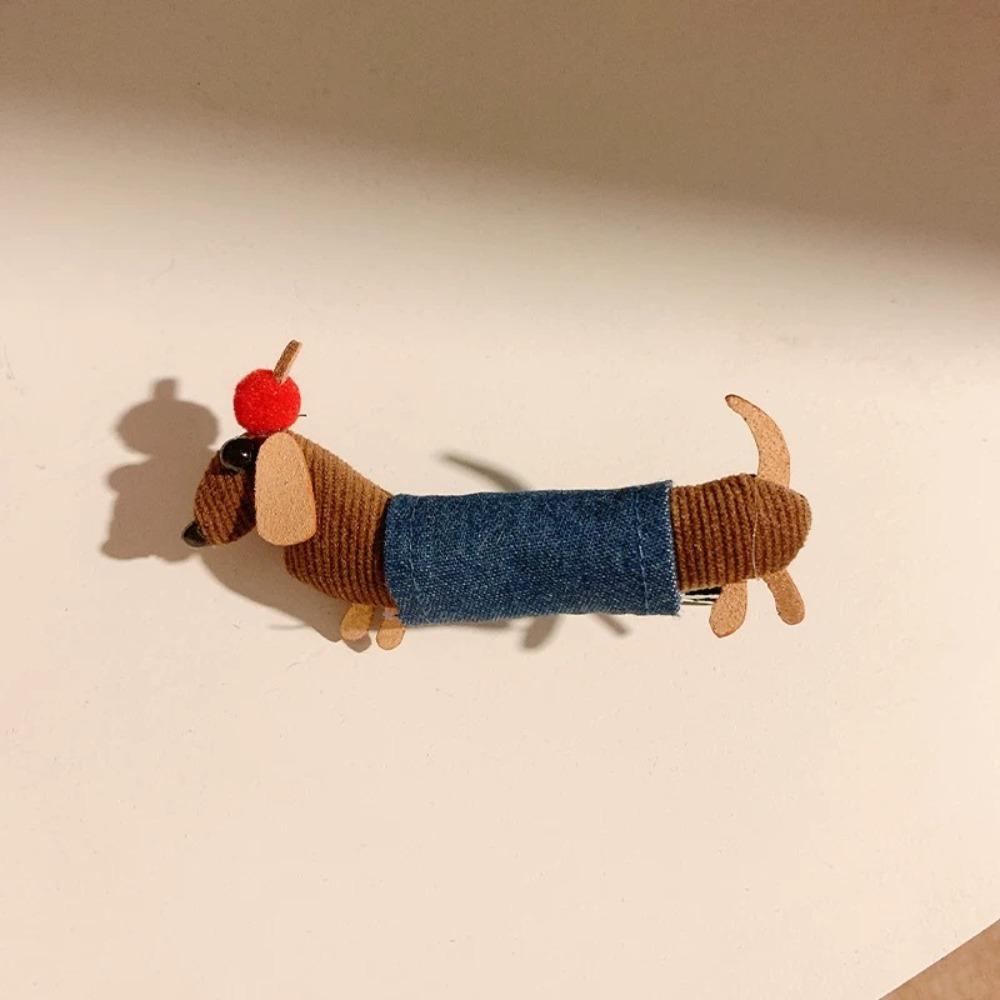 Puppy Dachshund Hairpin Cloth Horsetail Holder Niche Cartoon Shark Clip Girls