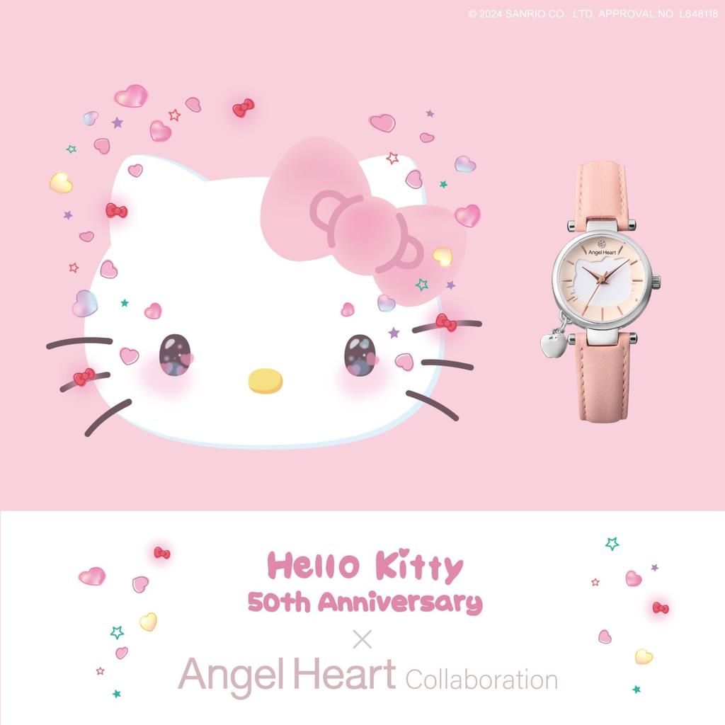 ANGEL HEART Hello Kitty Коллаборация Коллаборация KT26SS Кварцевые Розовые 26 мм Часы (Ангельское сердце) [Официальный магазин] Женская []