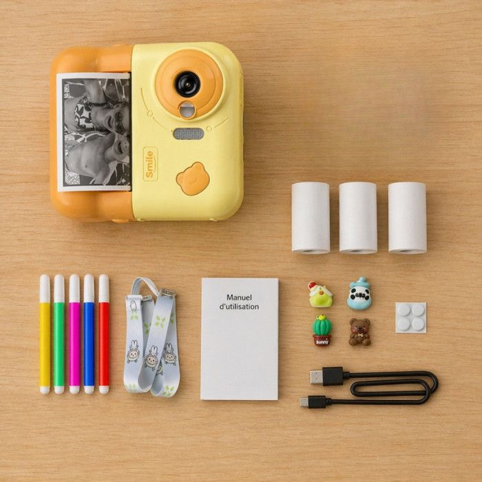 Appareil photo pour enfant - SHOP-STORY - Impression instantanée 48MP - Vidéo 1080p - Impression thermique sans encre