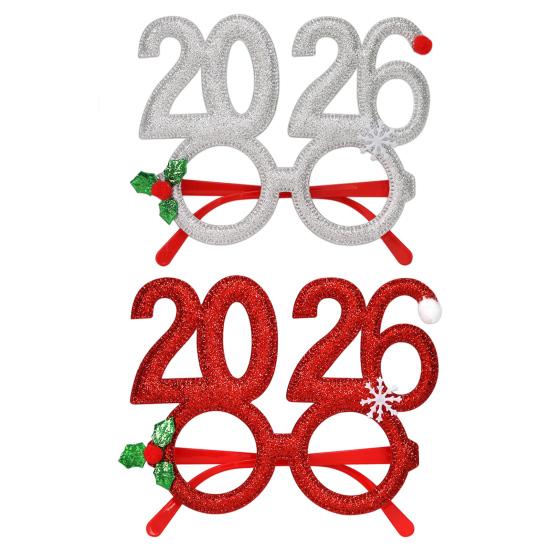 2026 New Year Eve Glasses Christmas Party Photo Props for Adults Kids
