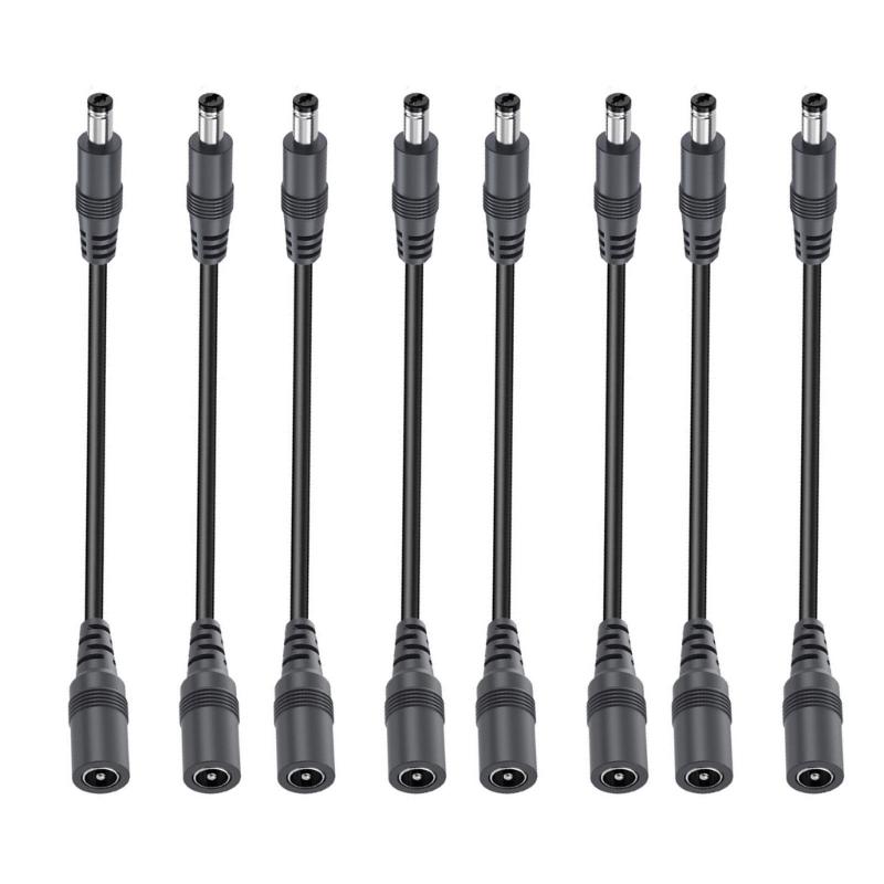 2/4/6/8/10pcs 22AWG DC5.5x2.1mm Power Extension Cord Male to Female Power Extension Cable for LED Strips Cameras