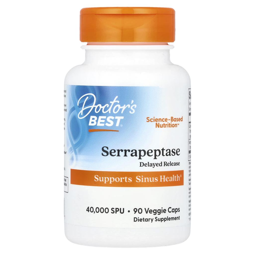 Doctor's Best Serrapeptase, Veggie Caps, 90 Tablets