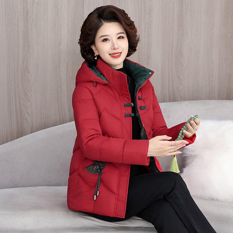 Chinese style mother cotton-padded jacket, foreign style down cotton-padded clothing, new winter clothing for the elderly women, short down cotton-pad