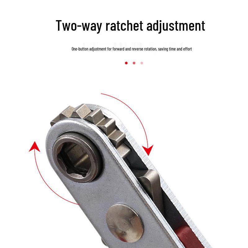 Компактный храповый ключ двойного действия: Крестовая, шлицевая и шестигранная отвертка