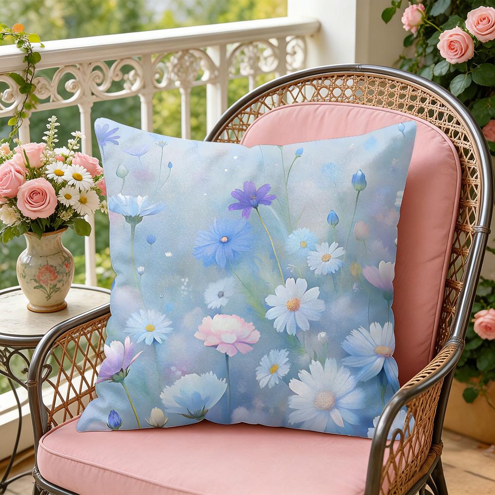 Little Flowers Cushion Cover Soft Plush Throw Pillow Cover DoubleSided Decorative Cushion Case Sofa Bedroom Home Decor