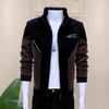 Весенне-осенняя новая мужская куртка приталенного кроя со стойкой воротником, в цветовой блок, высококлассная, универсальная, повседневная молодежная куртка
