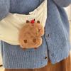 Creative Soft Stuffed Animal Capybara Plush Doll Squeak Toy Cartoon Bag Pendant Key Chain Backpack Car Bag Key Ring