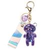 Car Charm Cartoon Backpack Pendant Acrylic Key Fob Liquid Keyring Glitter Bear Quicksand Keyring