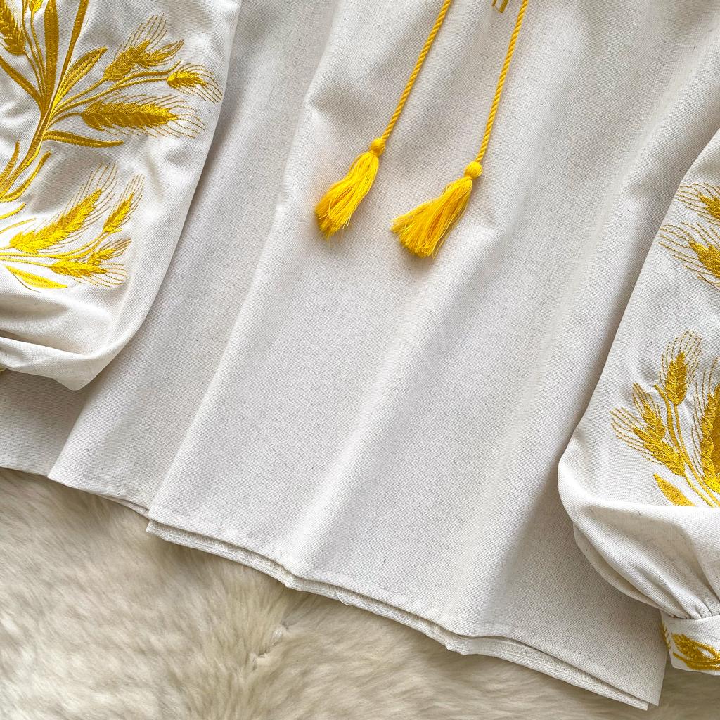 Модная блузка для женщин с рукавами-фонариками, свободные рубашки с завязками, винтажная вышивка, весенние блузки, топы