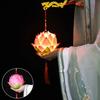 Lotus Flower Lantern DIY Kit with Carrying Pole Handheld Blossom Flower Glowing Lantern for New Year Weddings Parties Mid-Autumn Festival